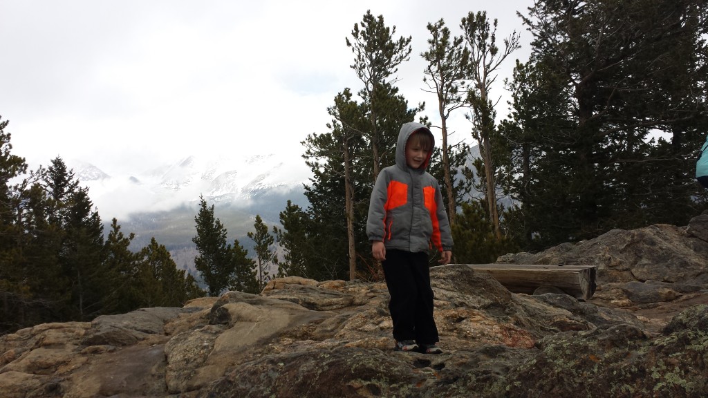Forest had fun climbing on rocks at Rocky Mountain National Park